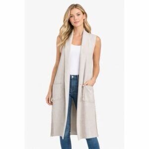 Tula Cream Sleeveless Cardigan